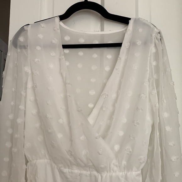 SHEIN white long sleeve body suit in medium. So pretty! Never worn. - Picture 2 of 3